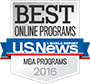 2016 U.S. News & World Report, Best Online Programs Award Badge for Best Online MBA Programs.