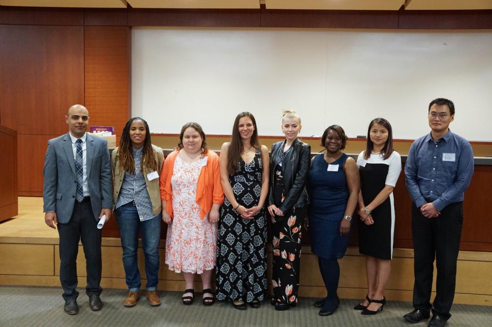 Students inducteed into Beta Gamma Sigma Honor Society. These students are among the top students in the school.