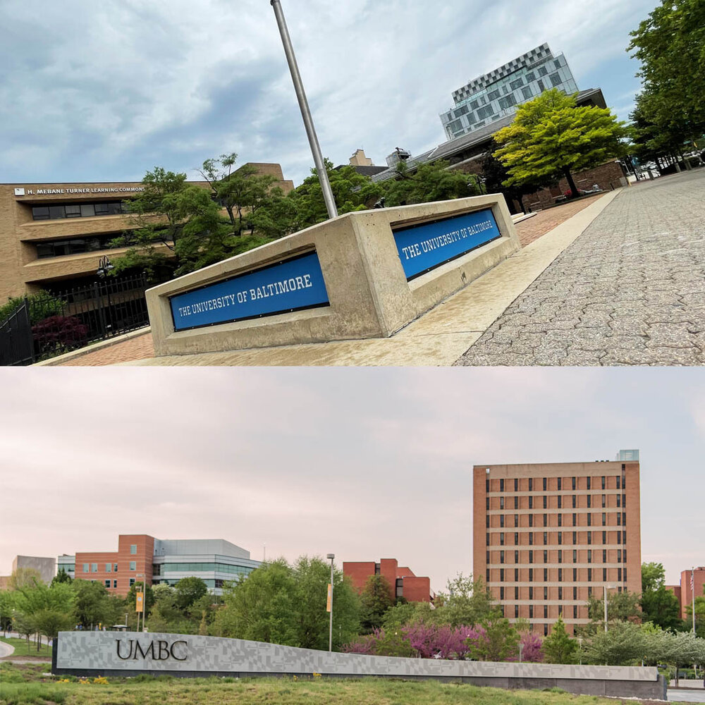 UBalt and UMBC campus images